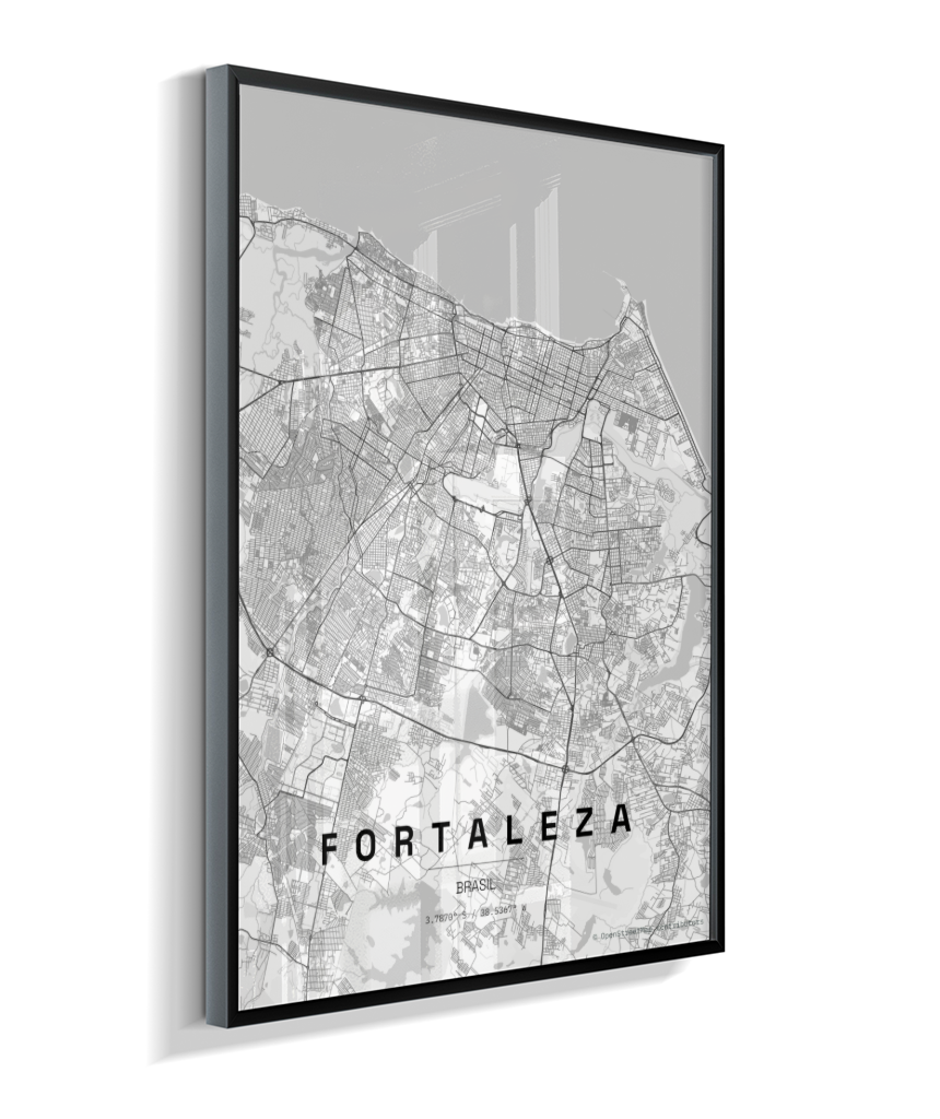 Quadro Mapa de Fortaleza - Vertical
