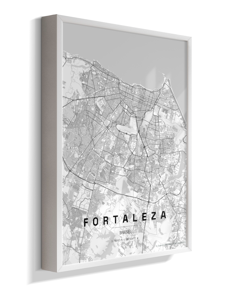 Quadro Mapa de Fortaleza - Vertical