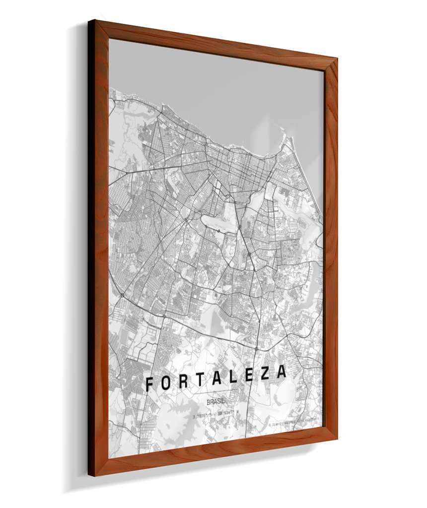 Quadro Mapa de Fortaleza - Vertical