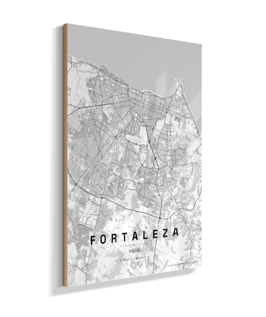 Quadro Mapa de Fortaleza - Vertical
