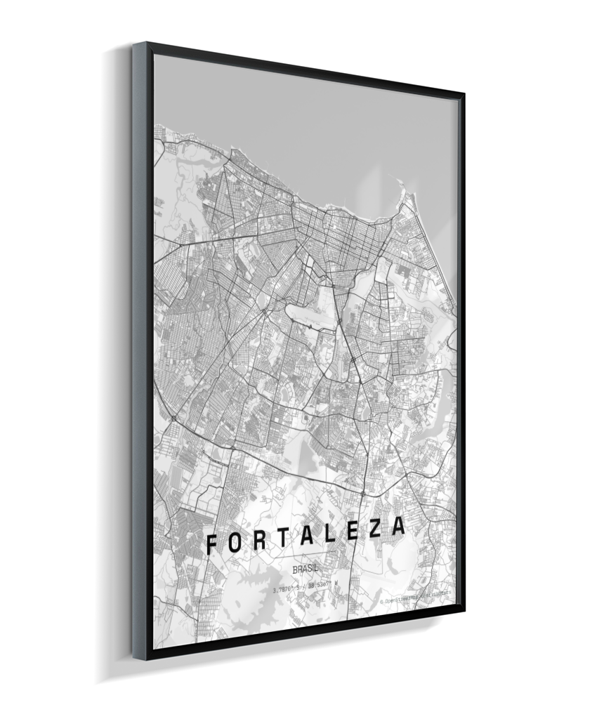 Quadro Mapa de Fortaleza - Vertical