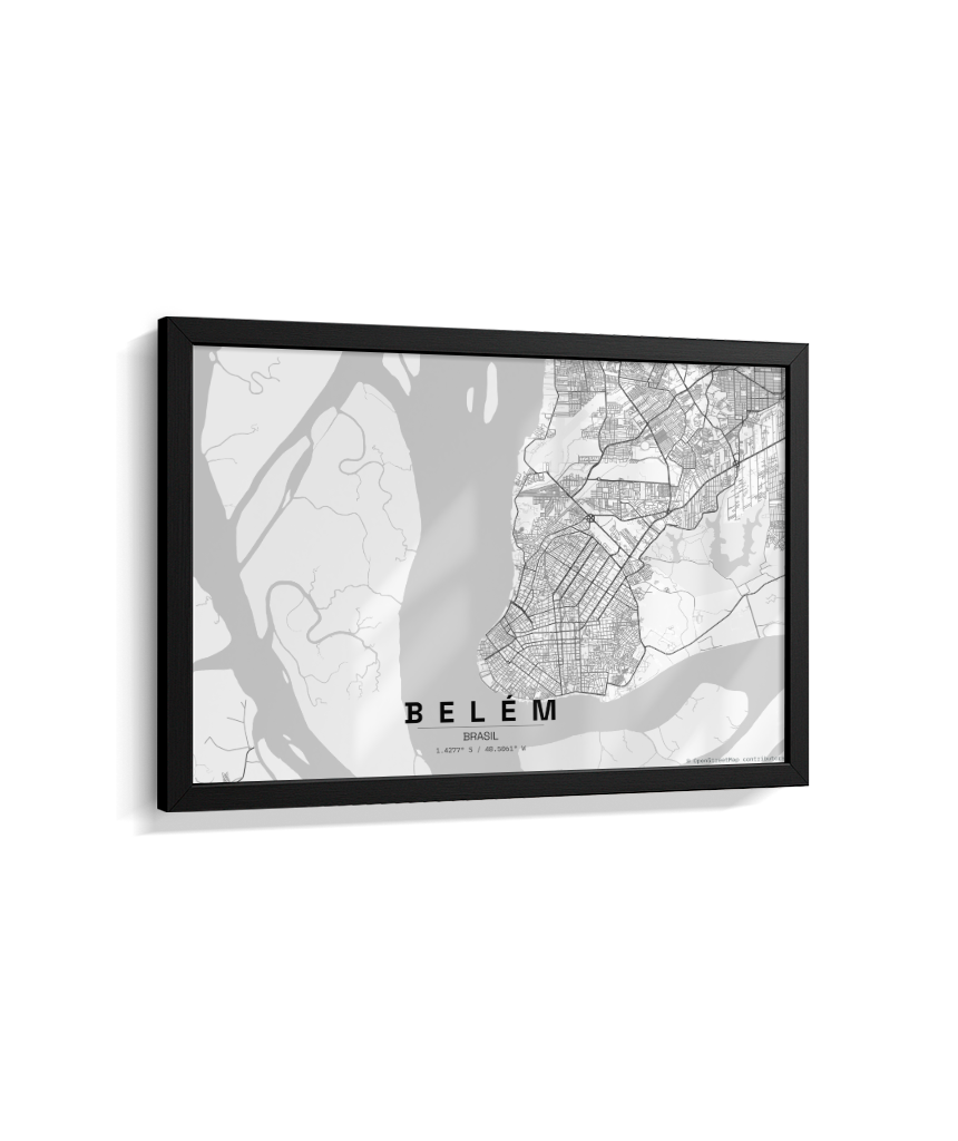 Quadro Mapa de Belém - Horizontal