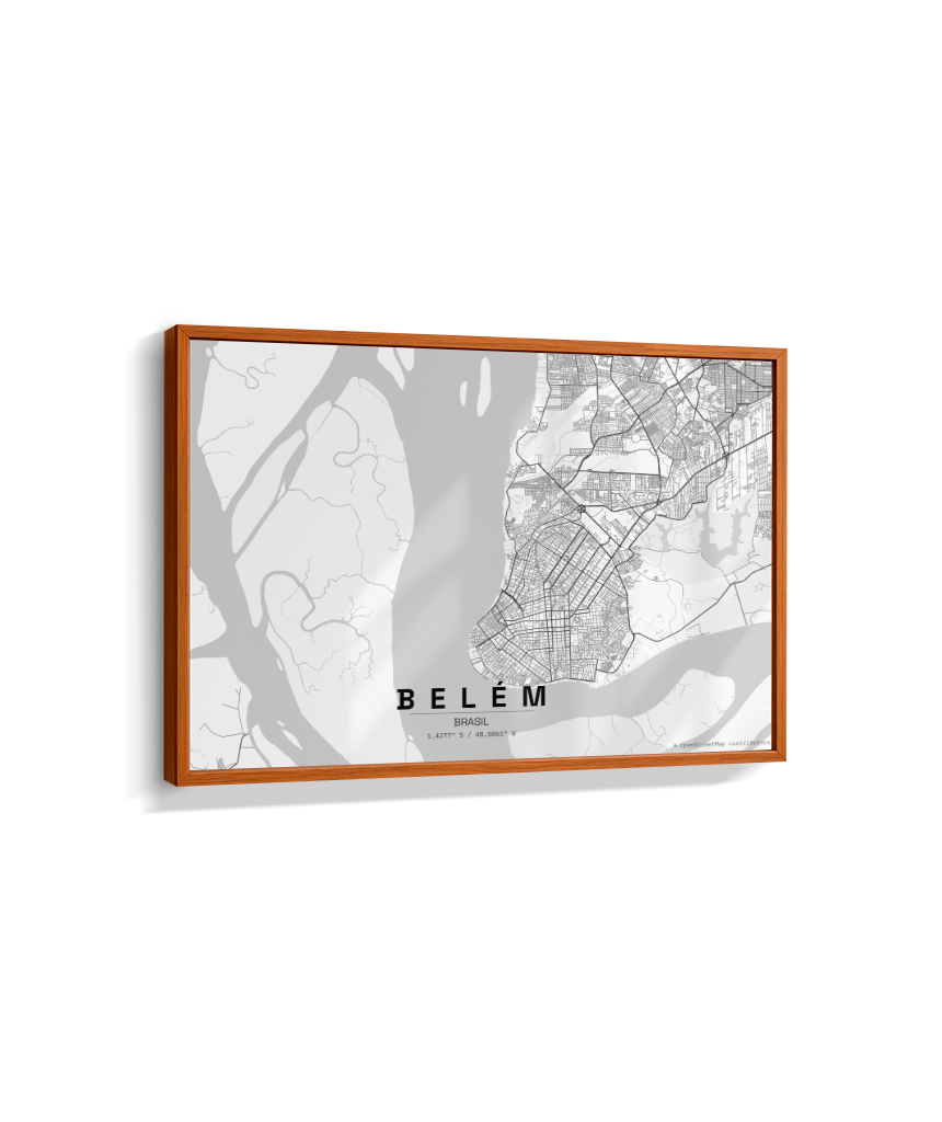Quadro Mapa de Belém - Horizontal
