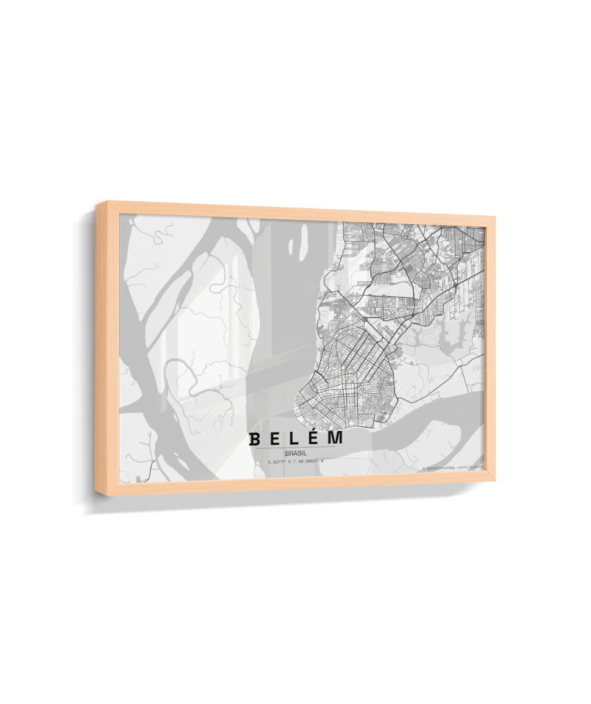 Quadro Mapa de Belém - Horizontal