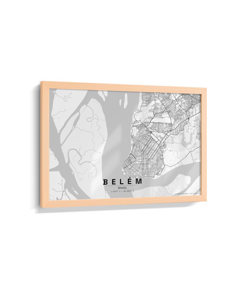 Quadro Mapa de Belém - Horizontal