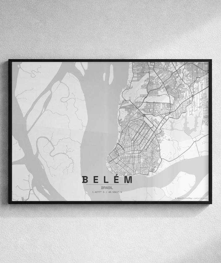 Quadro Mapa de Belém - Horizontal