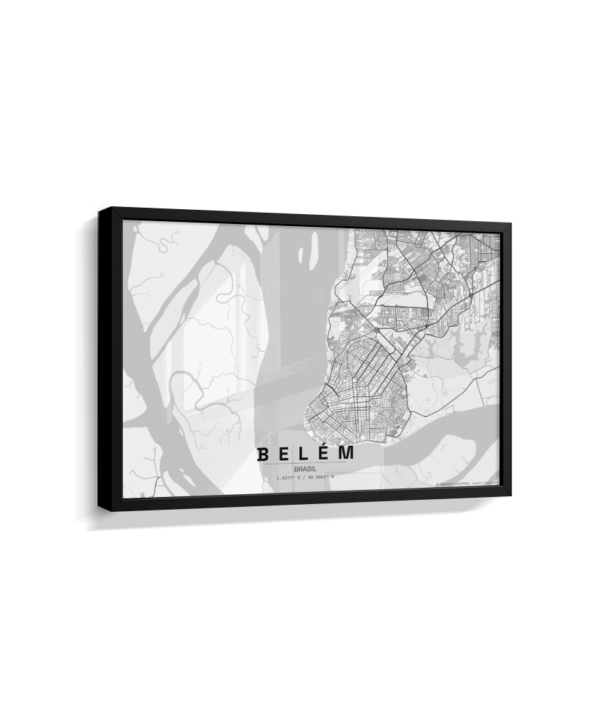 Quadro Mapa de Belém - Horizontal