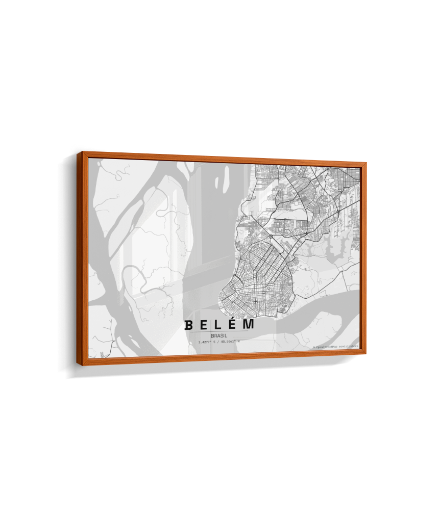 Quadro Mapa de Belém - Horizontal