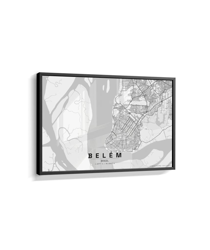 Quadro Mapa de Belém - Horizontal