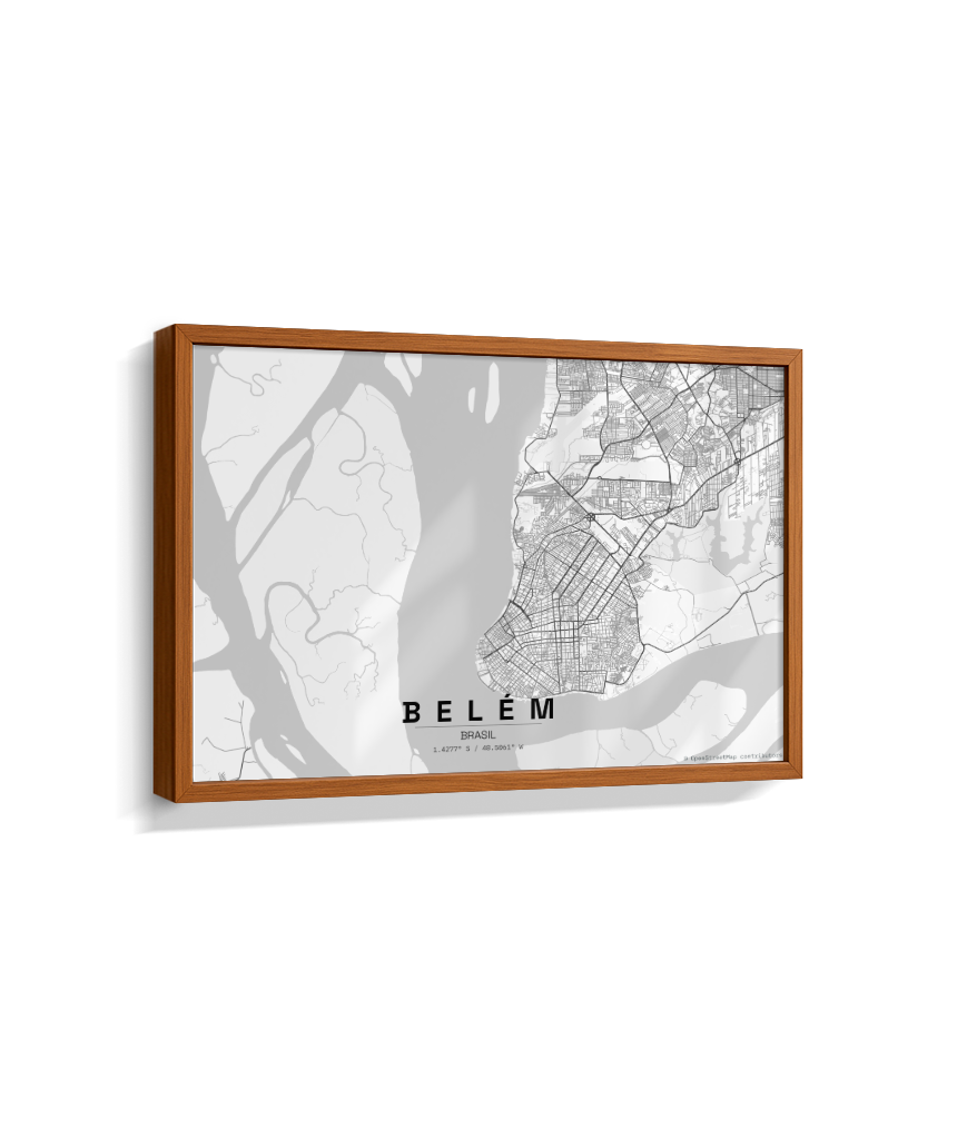 Quadro Mapa de Belém - Horizontal