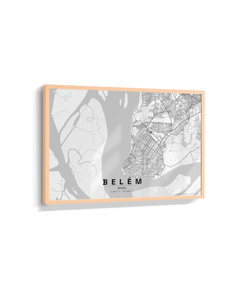 Quadro Mapa de Belém - Horizontal