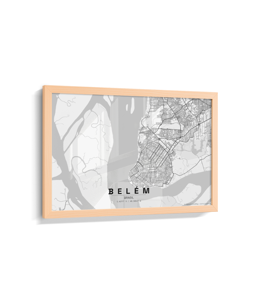 Quadro Mapa de Belém - Horizontal