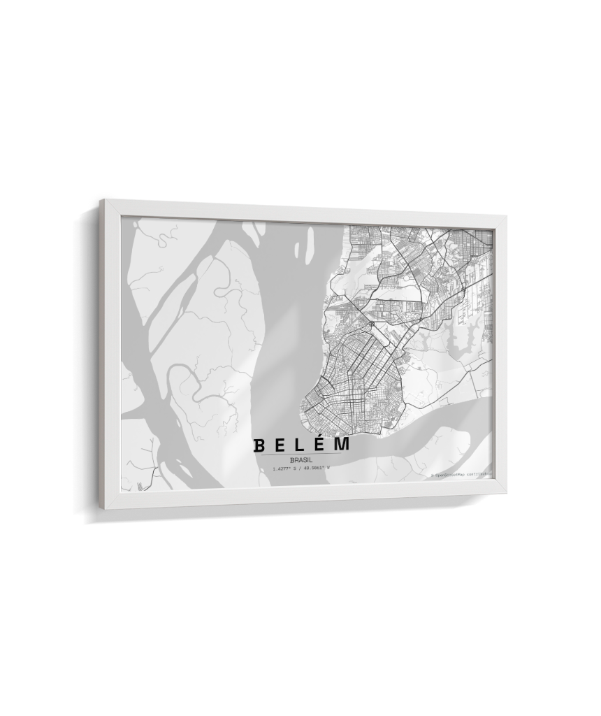 Quadro Mapa de Belém - Horizontal