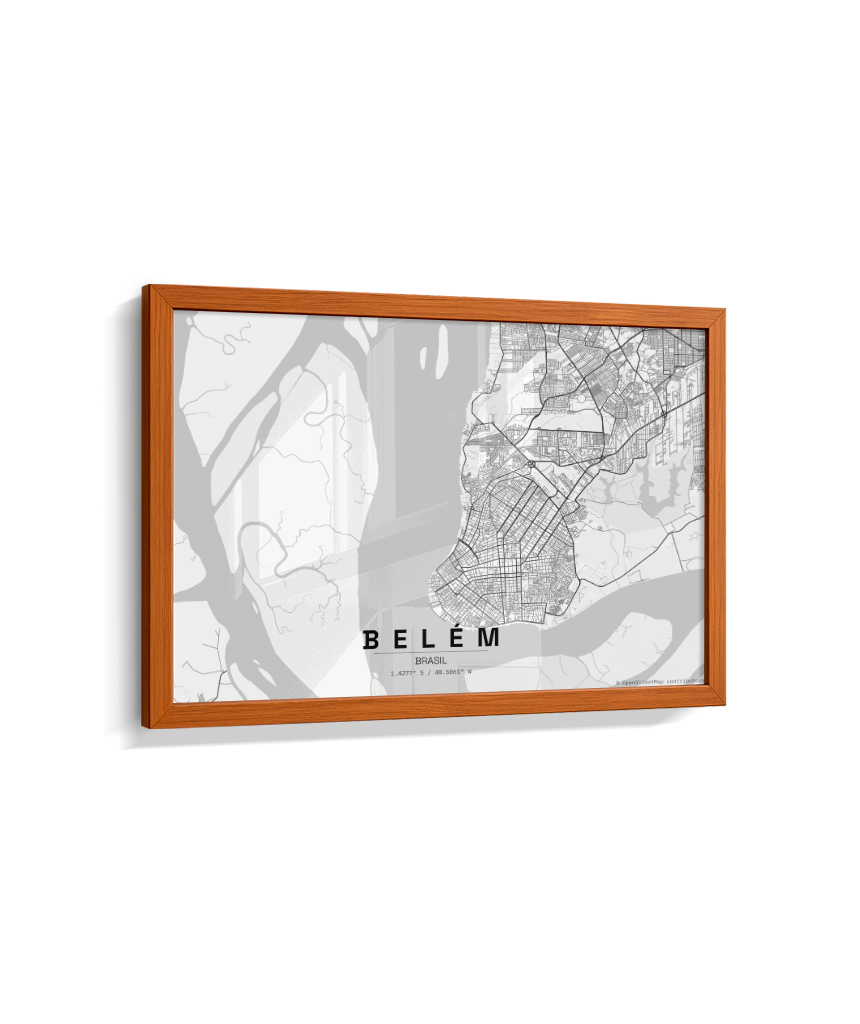 Quadro Mapa de Belém - Horizontal