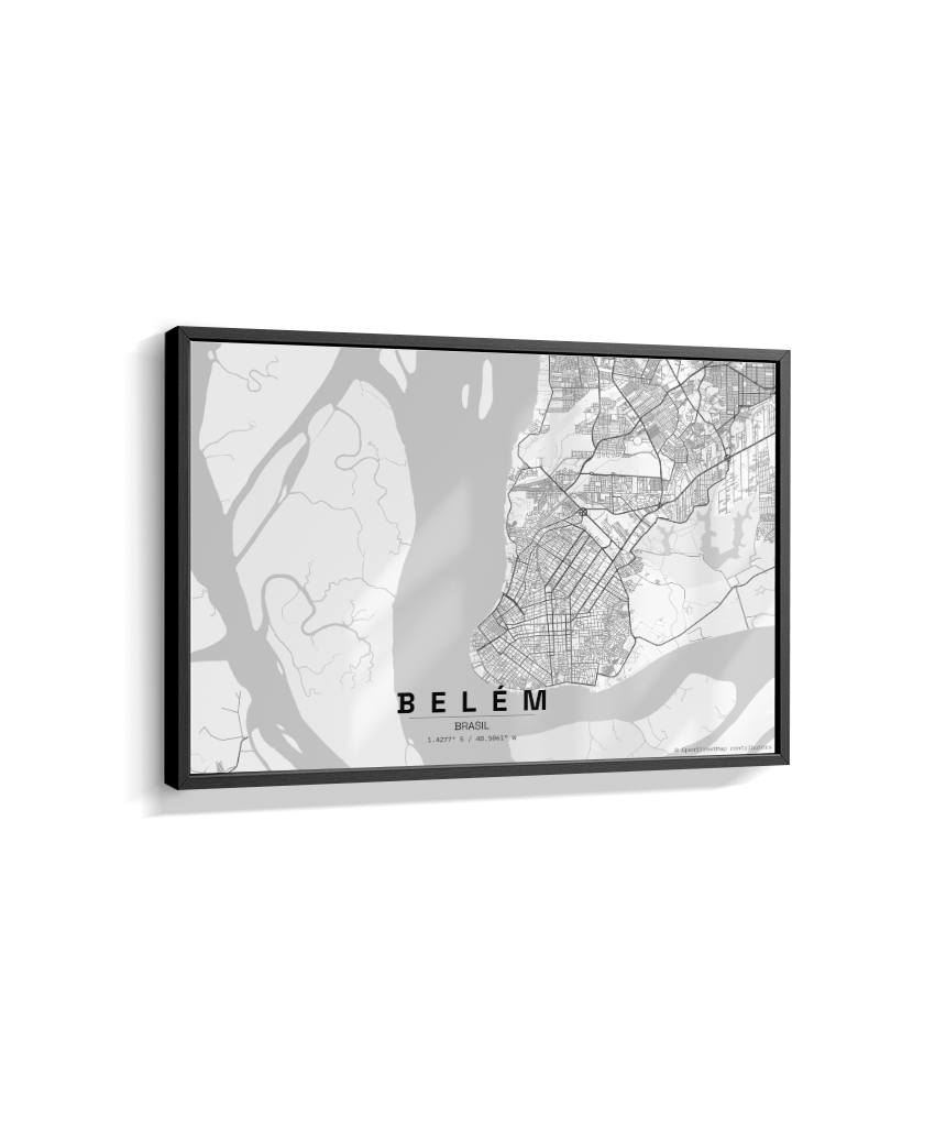 Quadro Mapa de Belém - Horizontal