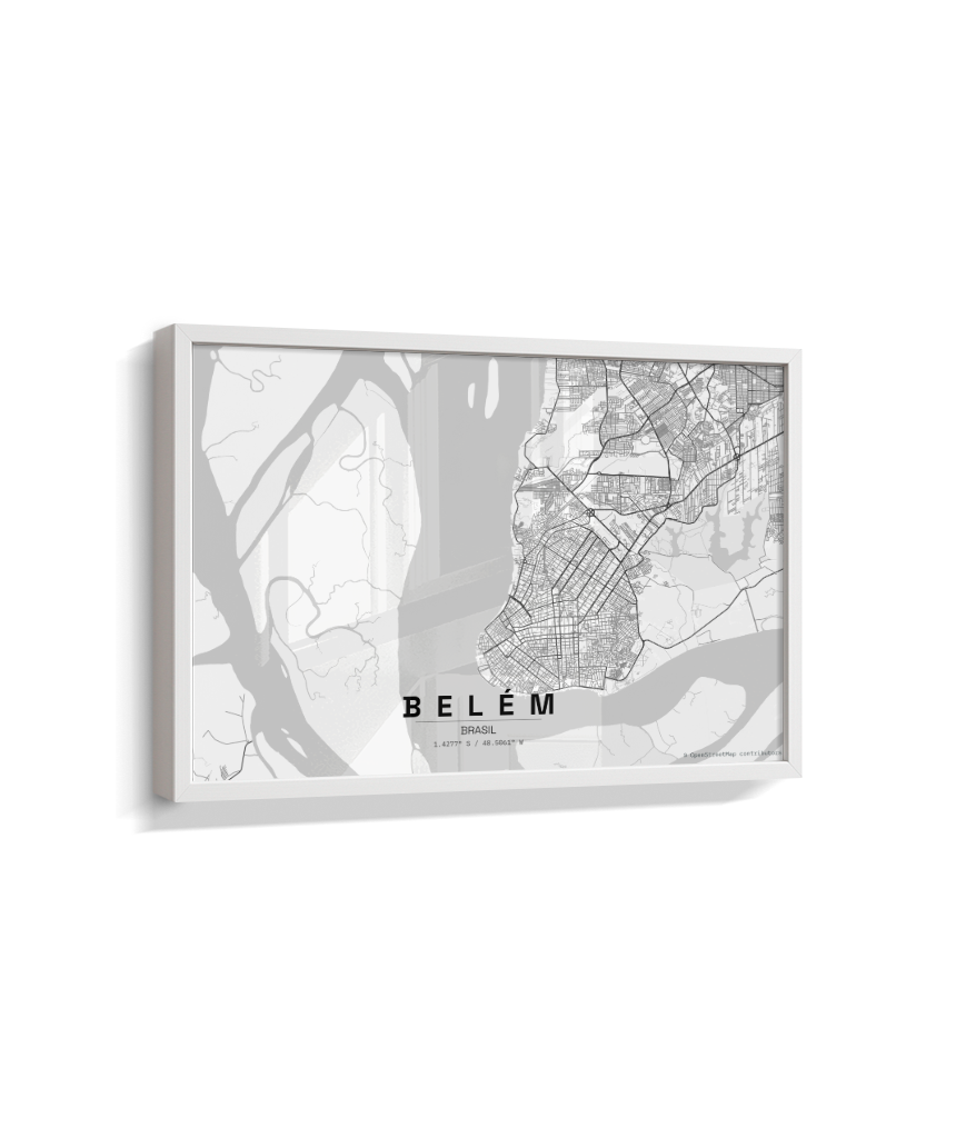 Quadro Mapa de Belém - Horizontal