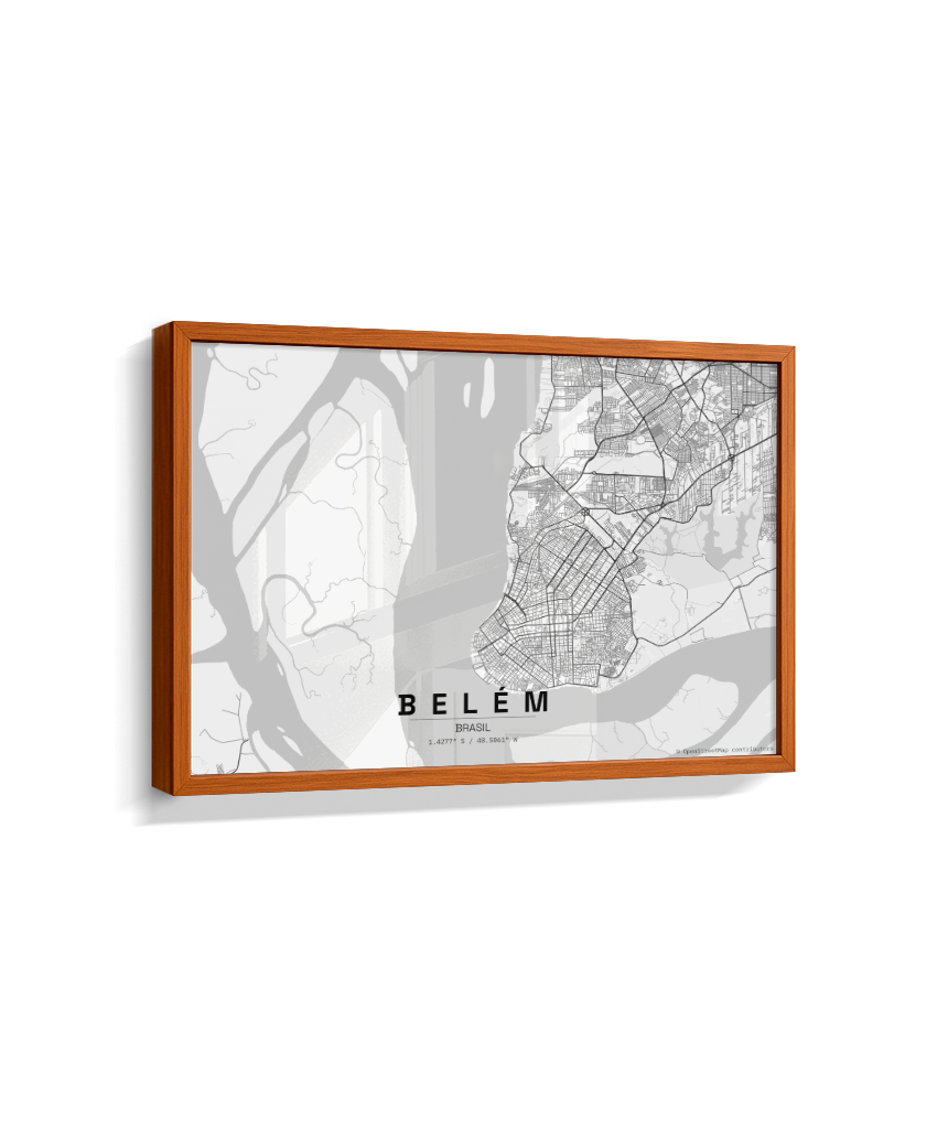Quadro Mapa de Belém - Horizontal