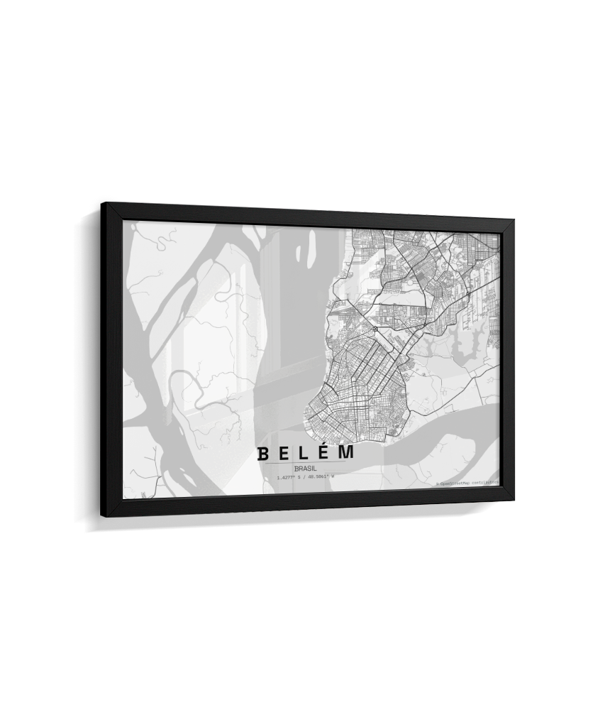 Quadro Mapa de Belém - Horizontal