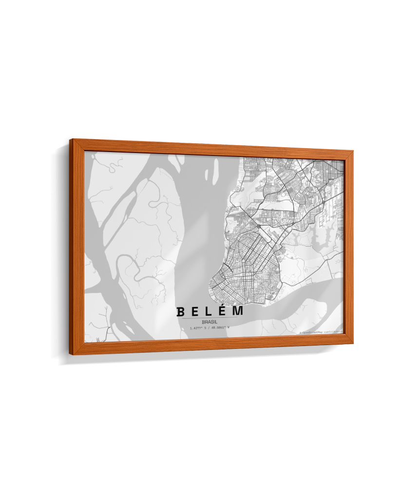Quadro Mapa de Belém - Horizontal