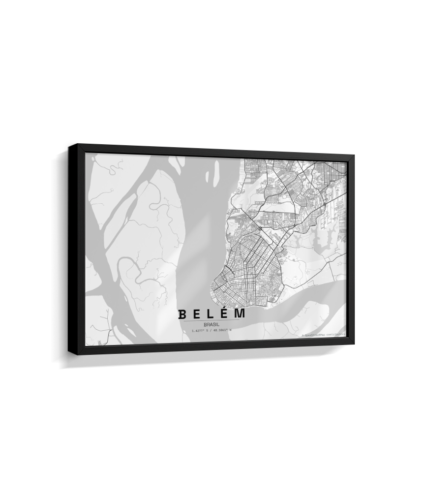 Quadro Mapa de Belém - Horizontal