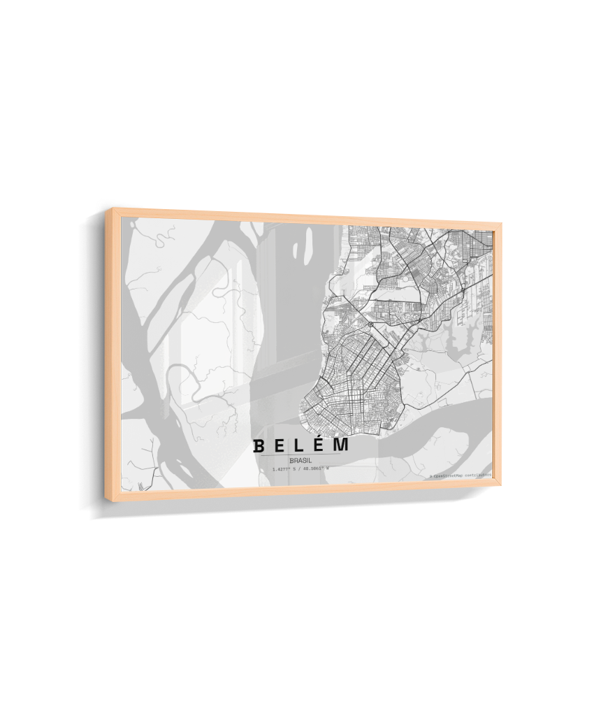 Quadro Mapa de Belém - Horizontal