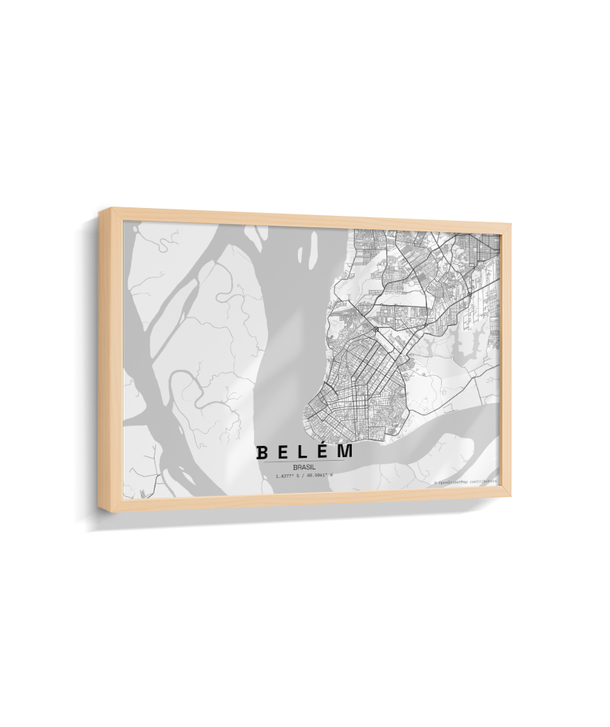 Quadro Mapa de Belém - Horizontal