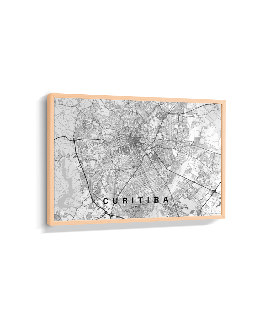 Quadro Horizontal Mapa de Curitiba
