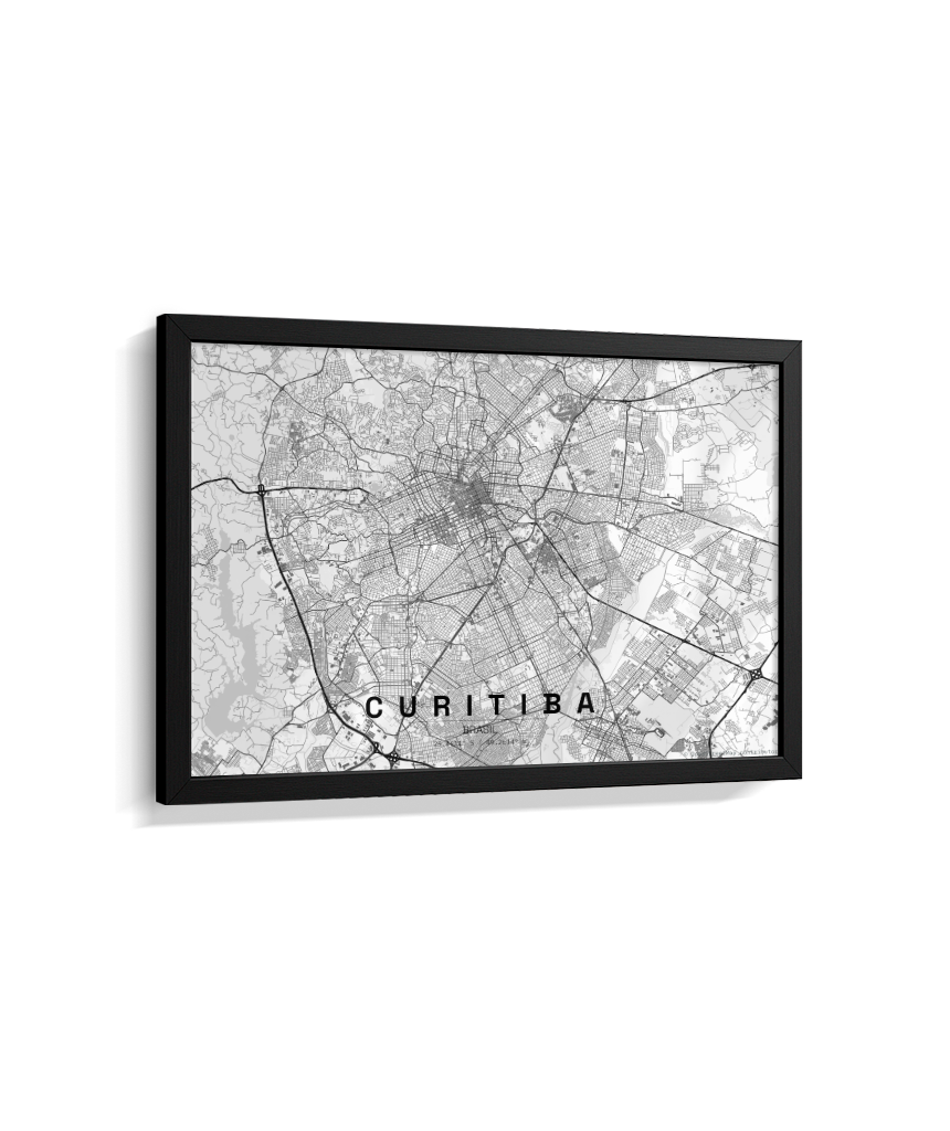 Quadro Horizontal Mapa de Curitiba