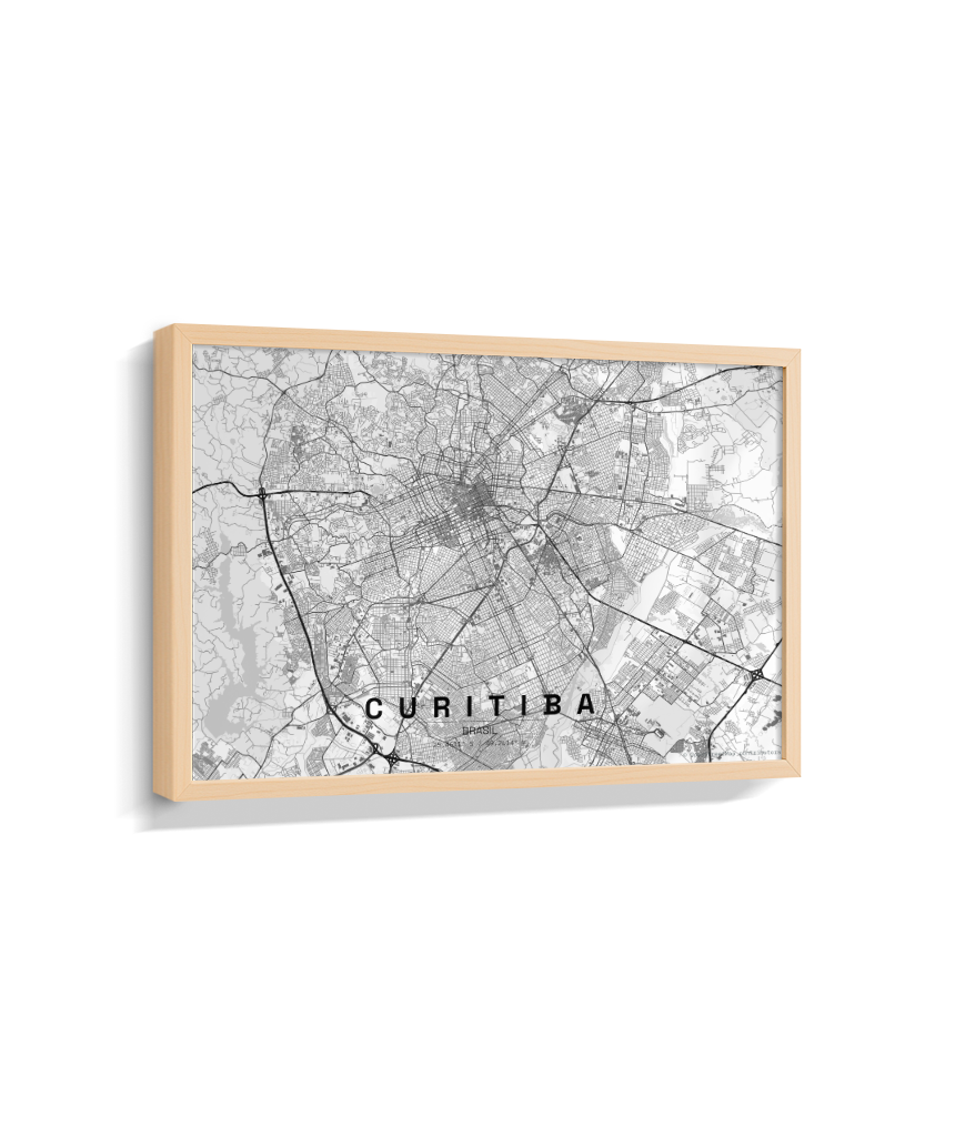 Quadro Horizontal Mapa de Curitiba