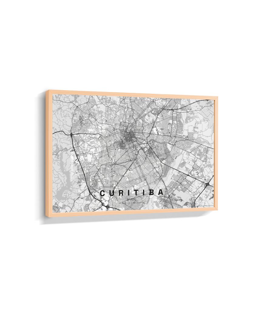 Quadro Horizontal Mapa de Curitiba