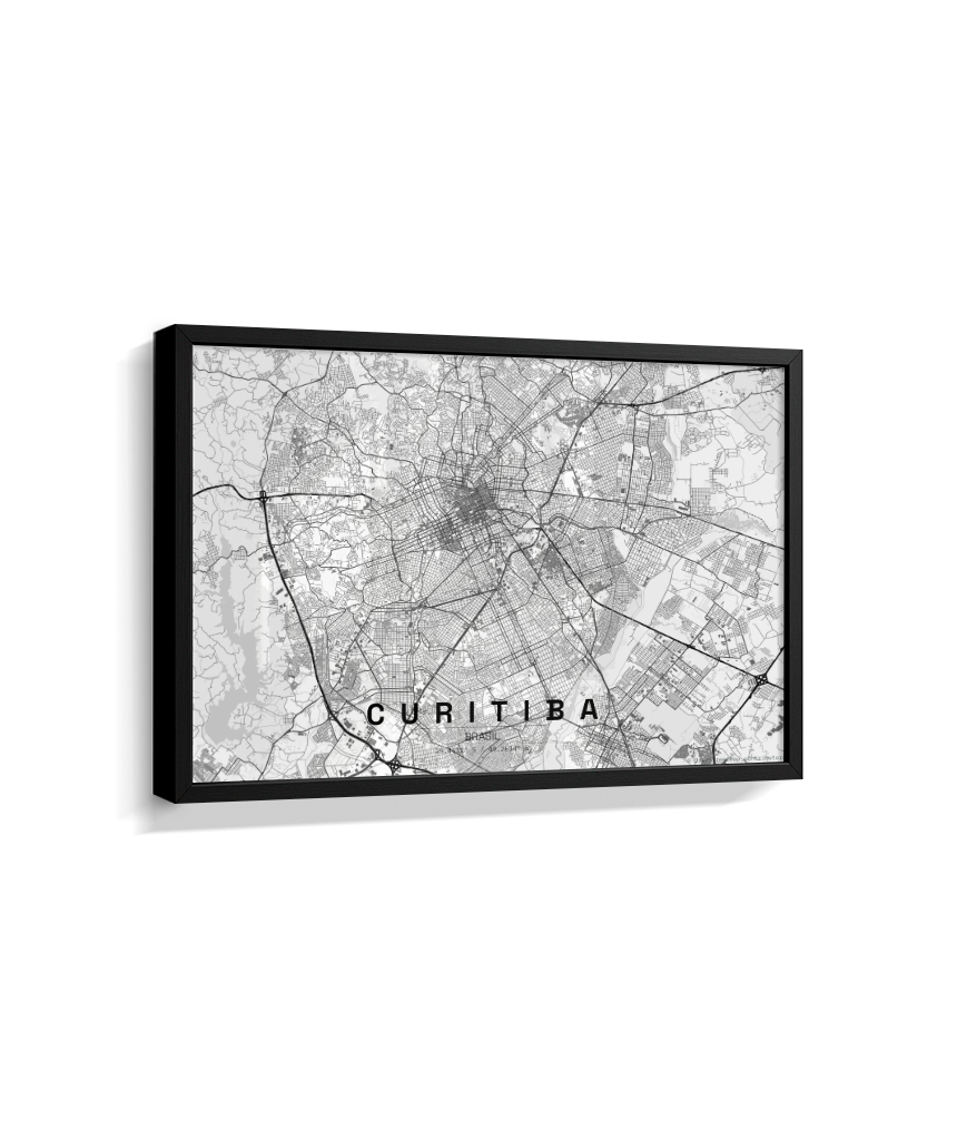 Quadro Horizontal Mapa de Curitiba