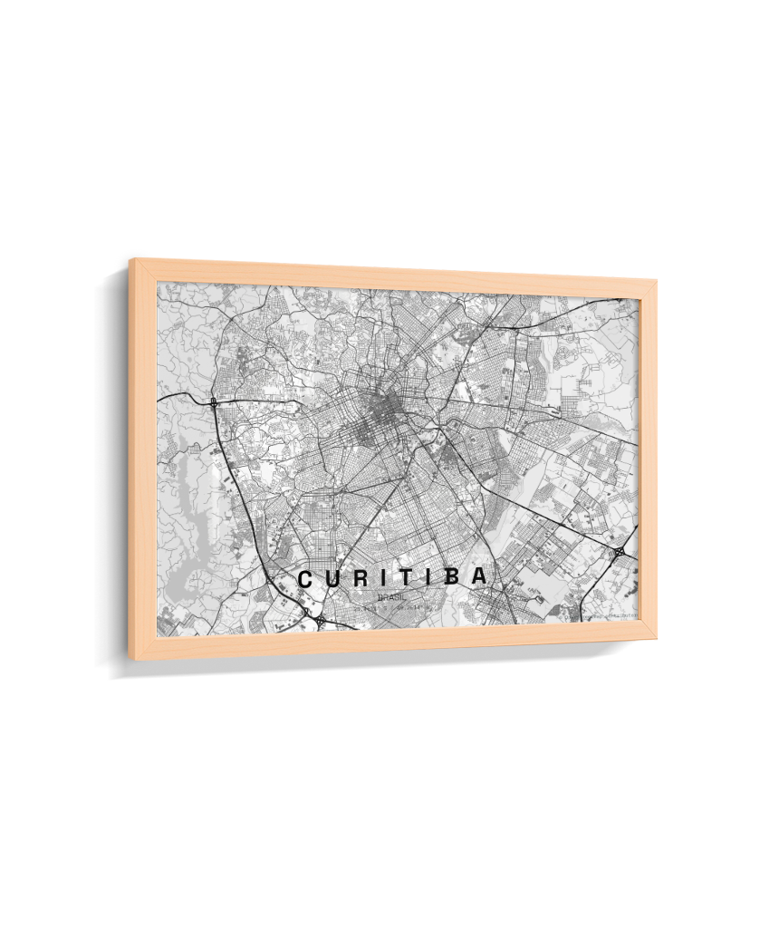 Quadro Horizontal Mapa de Curitiba