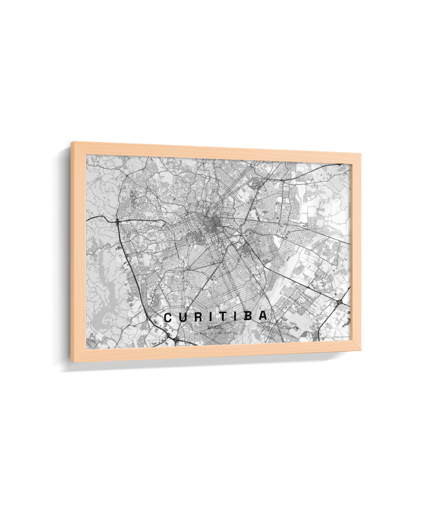 Quadro Horizontal Mapa de Curitiba