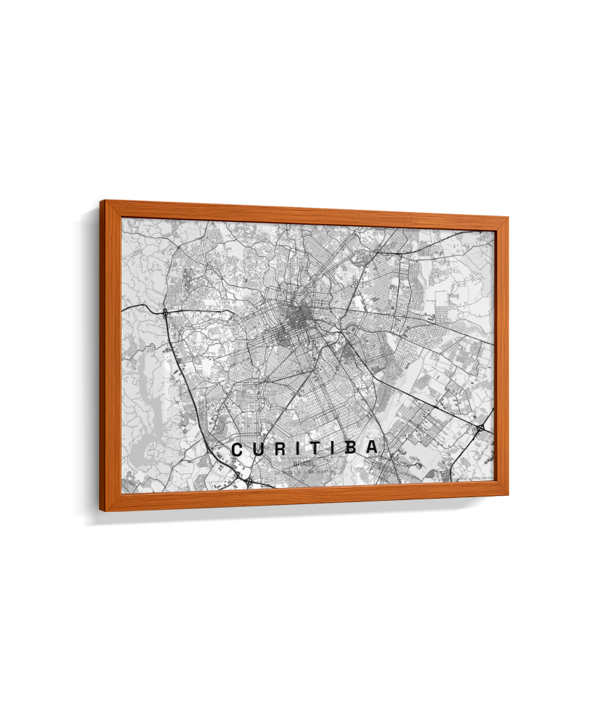 Quadro Horizontal Mapa de Curitiba