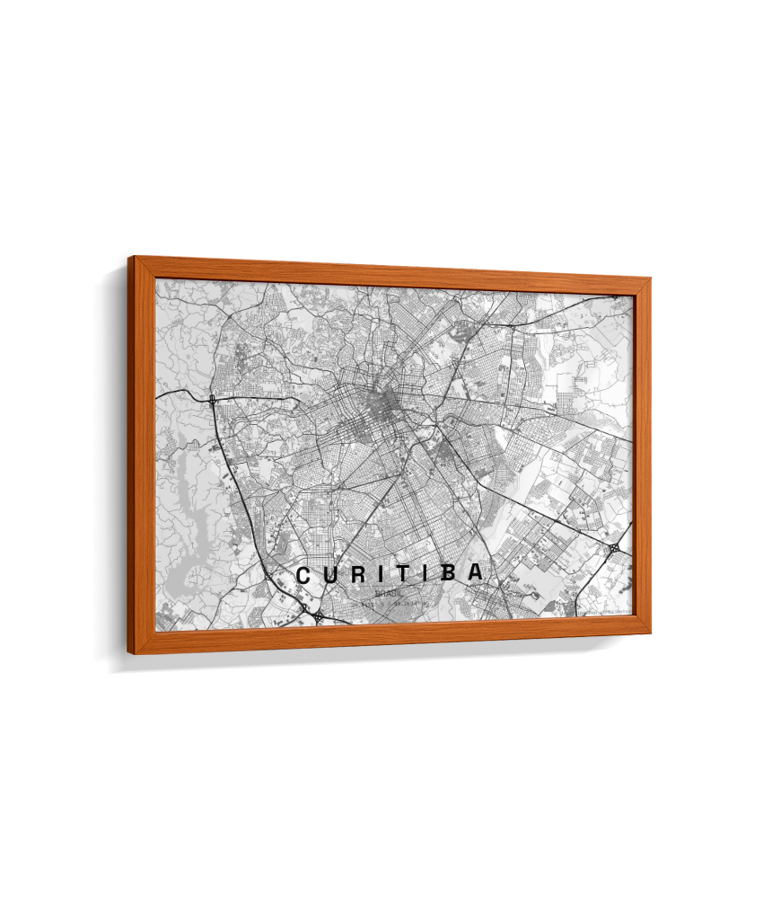 Quadro Horizontal Mapa de Curitiba