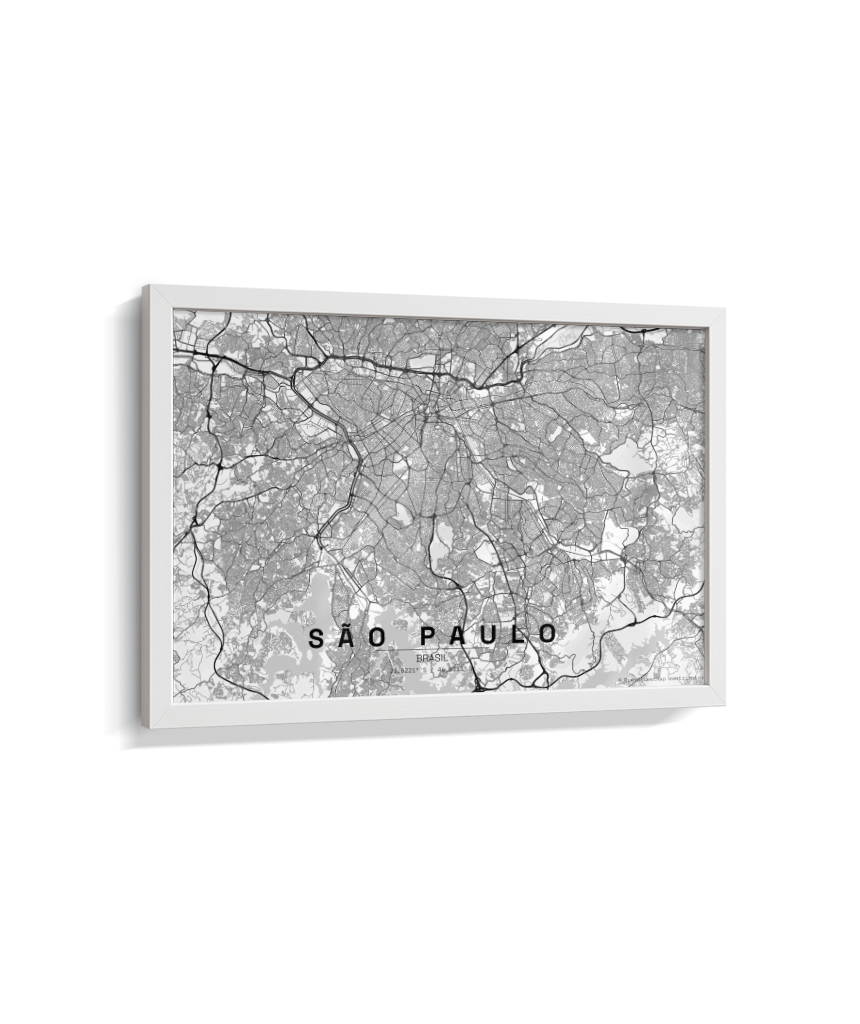 Quadro Mapa de São Paulo - Horizontal