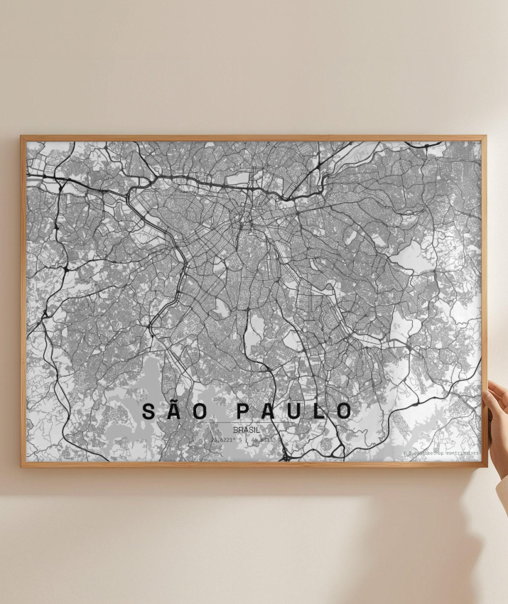 Quadro Horizontal Mapa de São Paulo