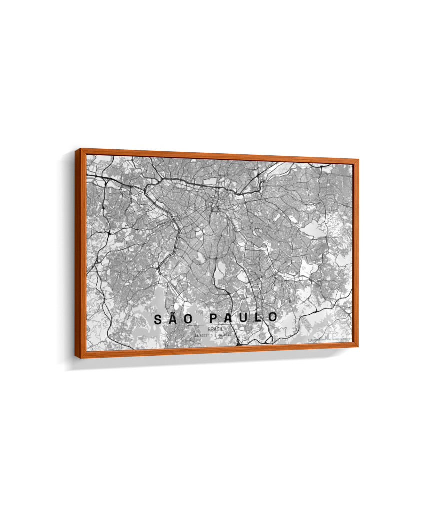 Quadro Mapa de São Paulo - Horizontal