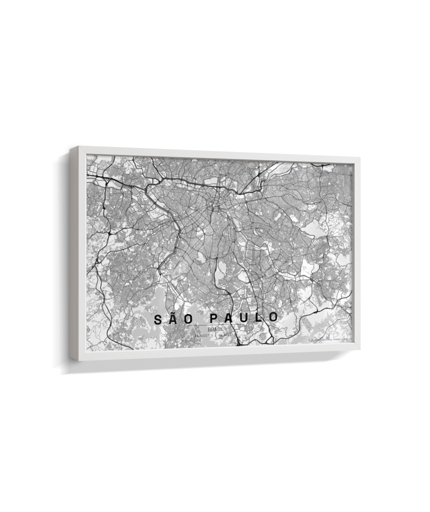 Quadro Mapa de São Paulo - Horizontal