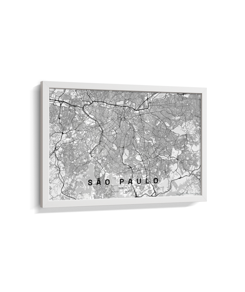 Quadro Mapa de São Paulo - Horizontal