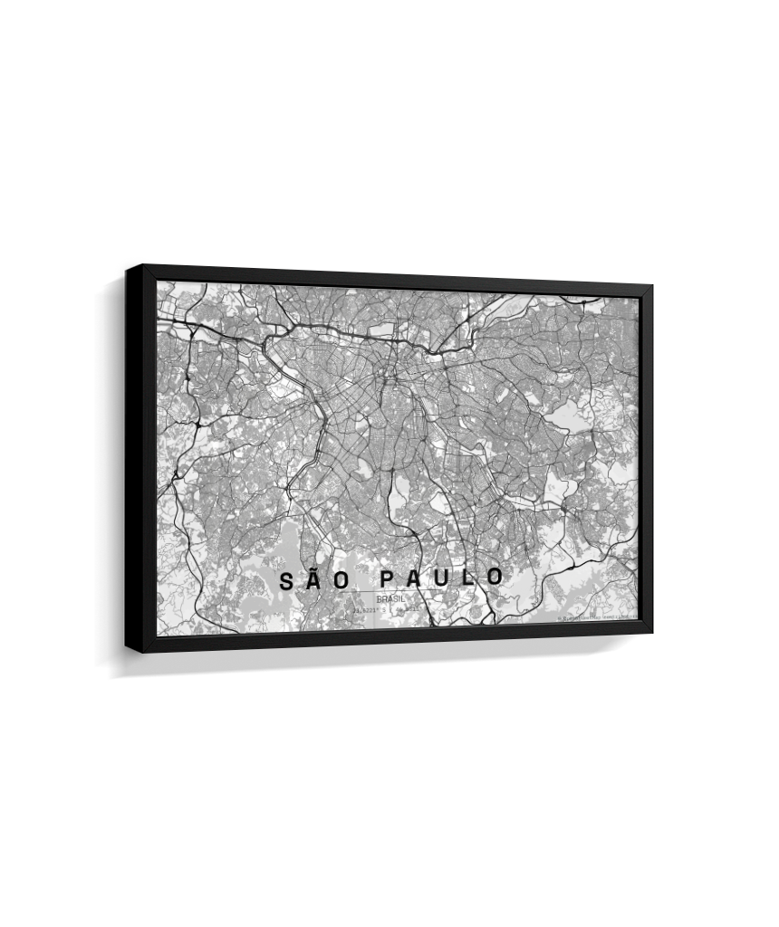 Quadro Mapa de São Paulo - Horizontal