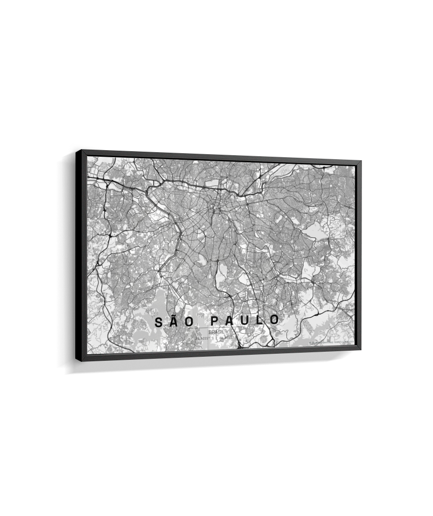 Quadro Mapa de São Paulo - Horizontal