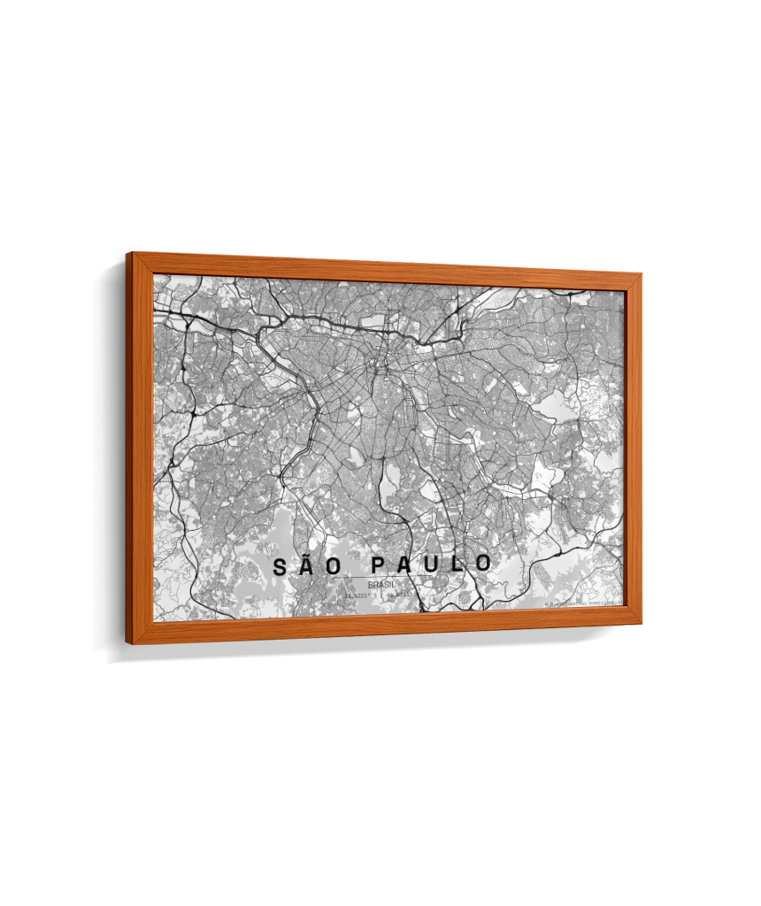 Quadro Mapa de São Paulo - Horizontal