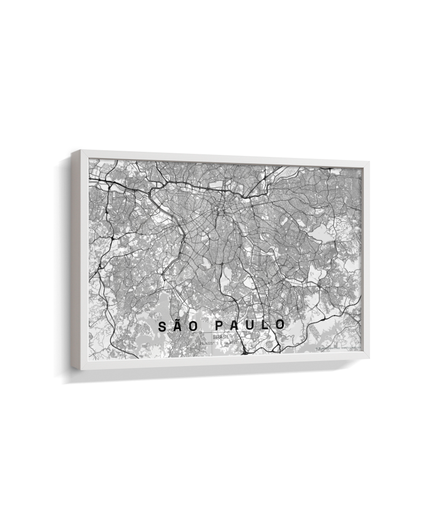 Quadro Mapa de São Paulo - Horizontal