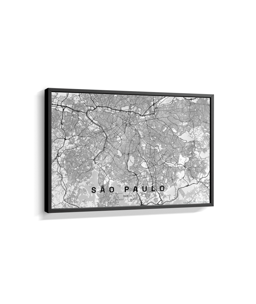 Quadro Mapa de São Paulo - Horizontal