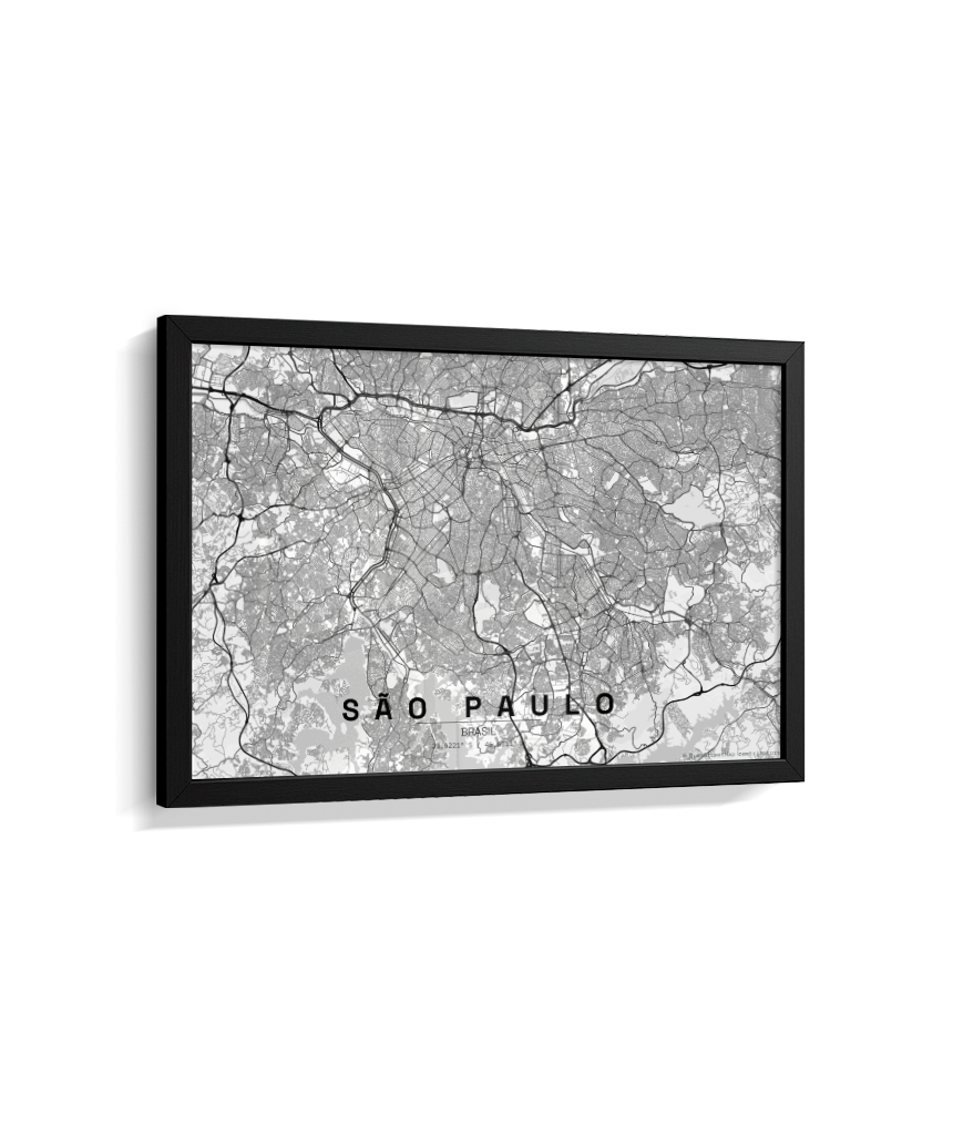 Quadro Mapa de São Paulo - Horizontal
