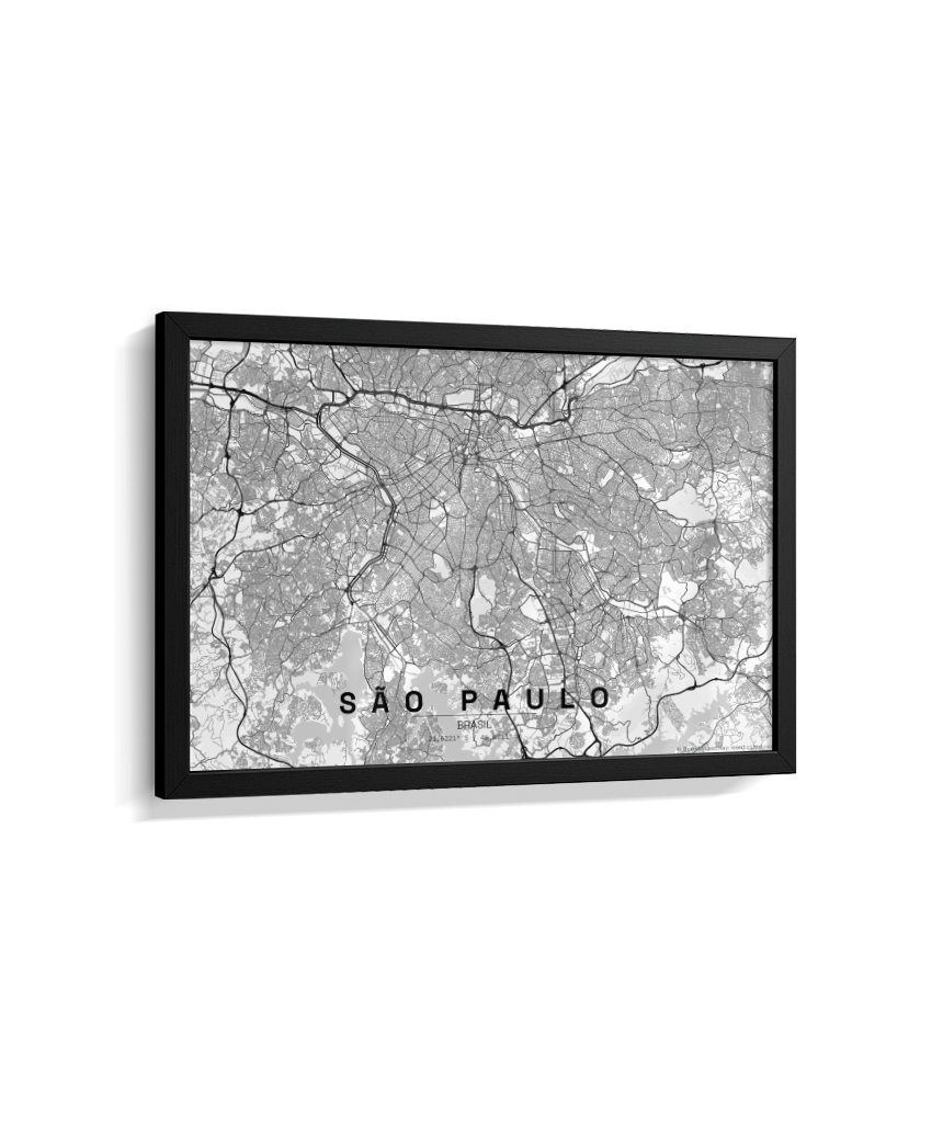 Quadro Mapa de São Paulo - Horizontal