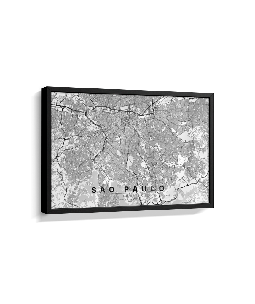 Quadro Mapa de São Paulo - Horizontal
