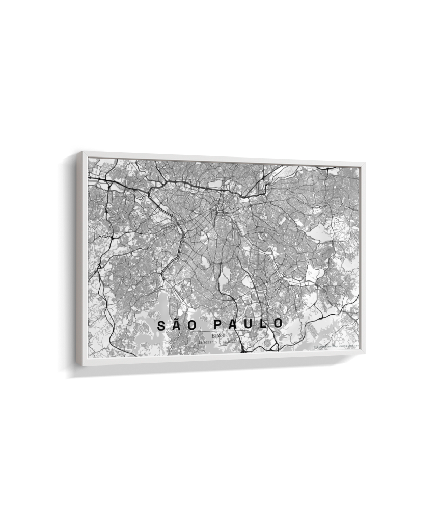 Quadro Mapa de São Paulo - Horizontal
