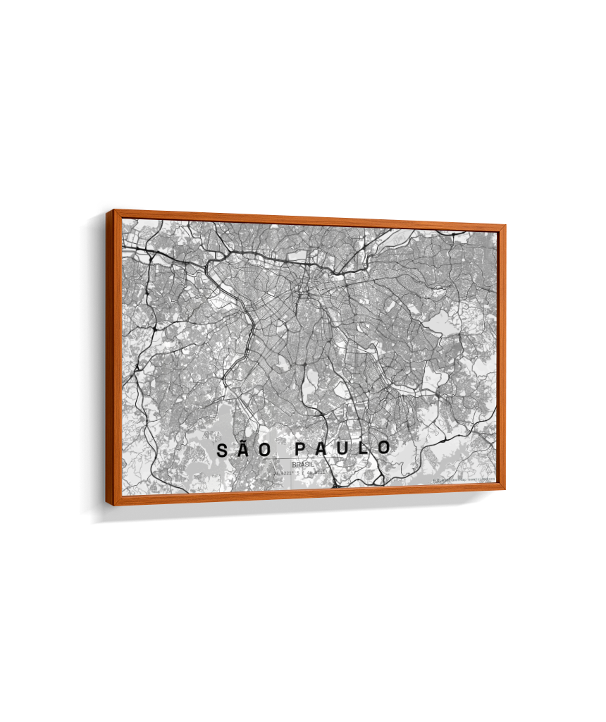 Quadro Mapa de São Paulo - Horizontal